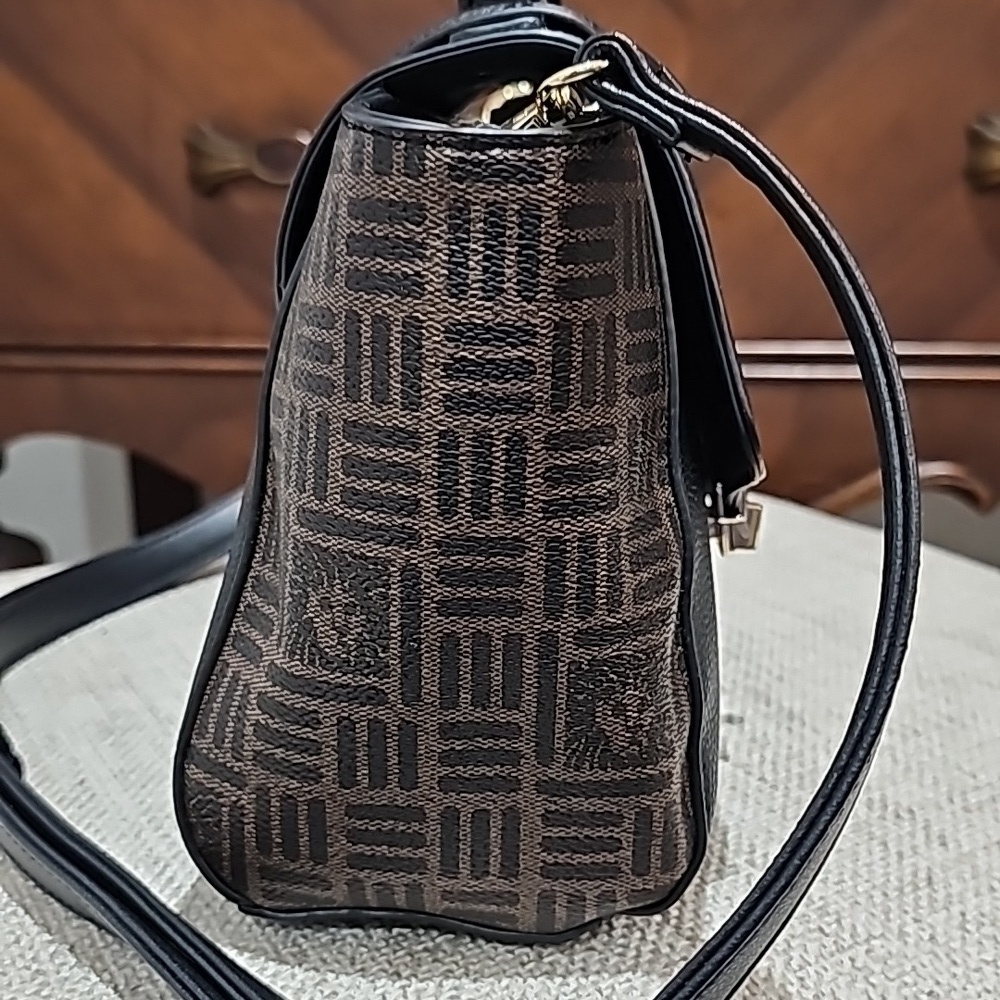 Anne Klein Logo Midi Satchel Black - Picture 4 of 15